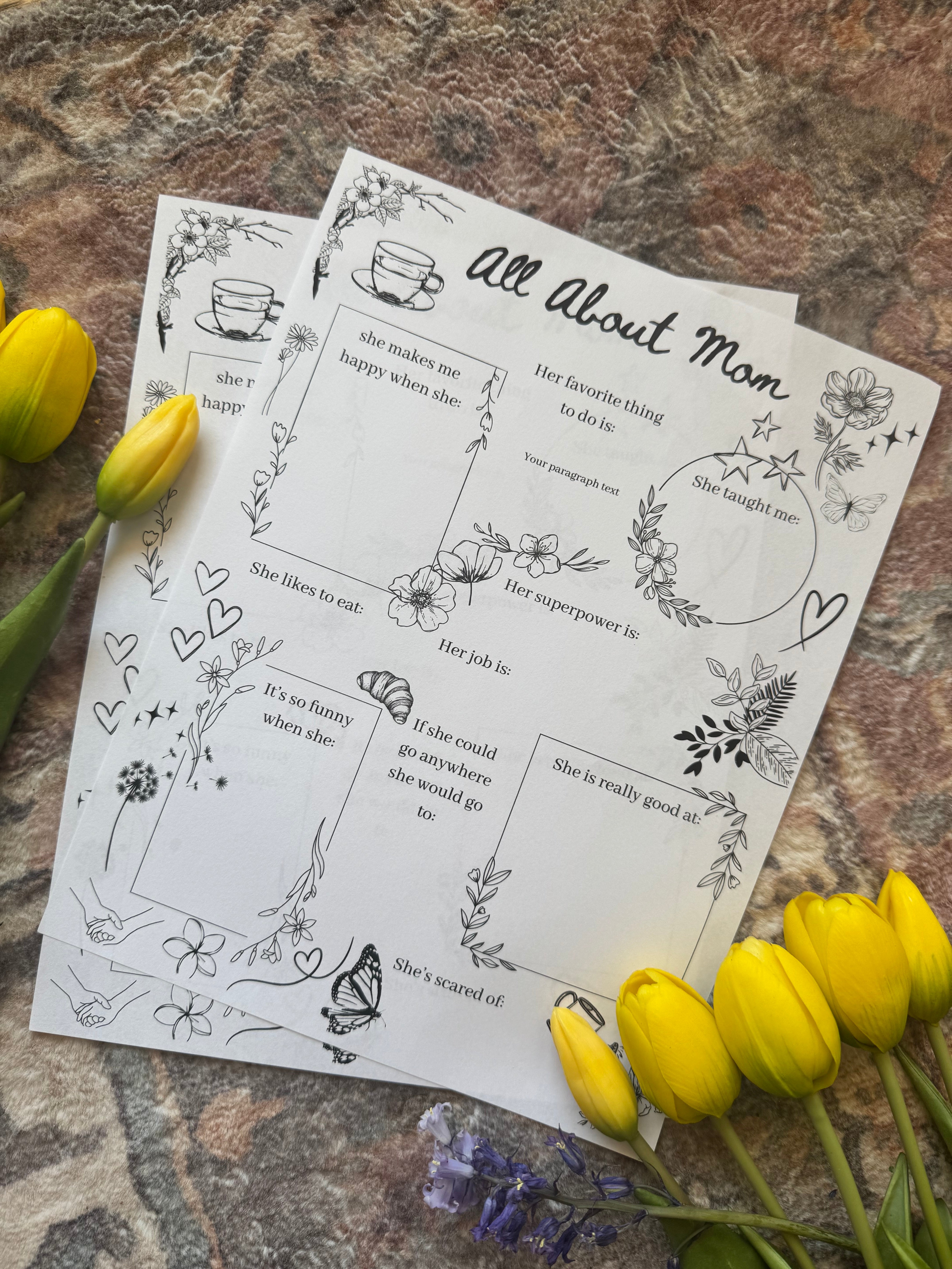 All About Mom Coloring Sheet
