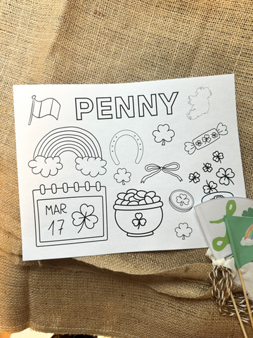 Personalized Saint Patrick's Day Coloring Sheet