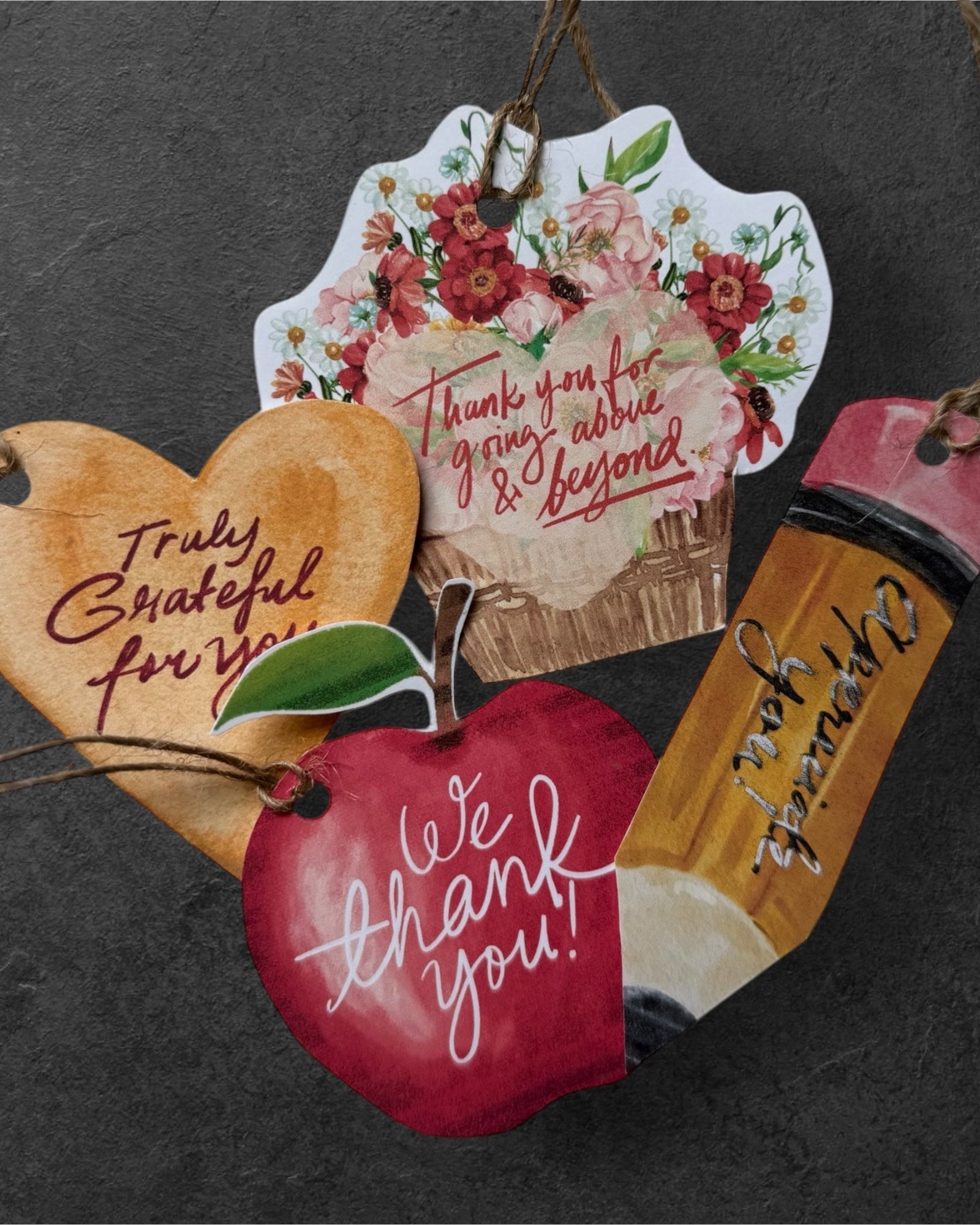Teacher Appreciation Thank You Tag Cards