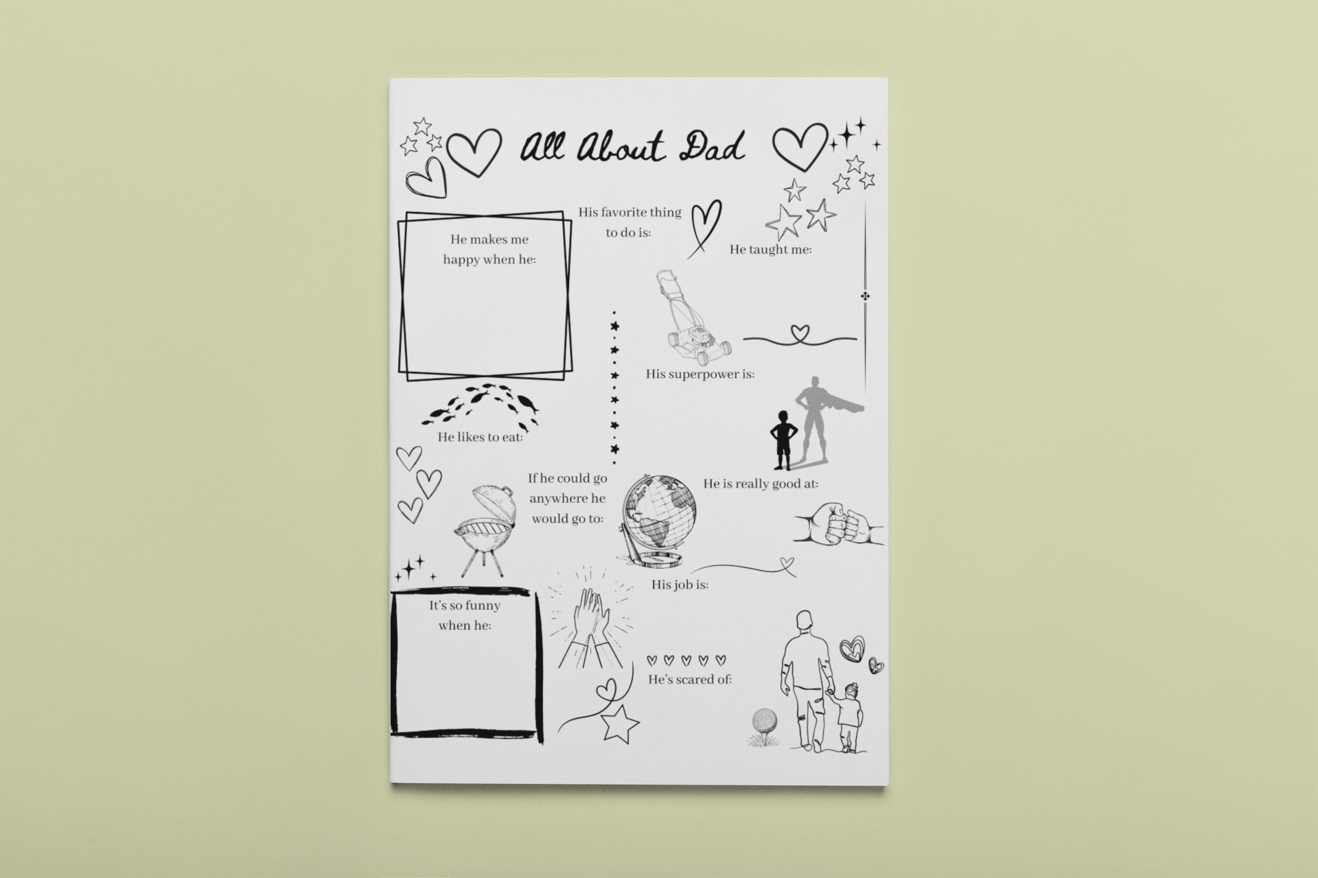 All About Dad Coloring Sheet