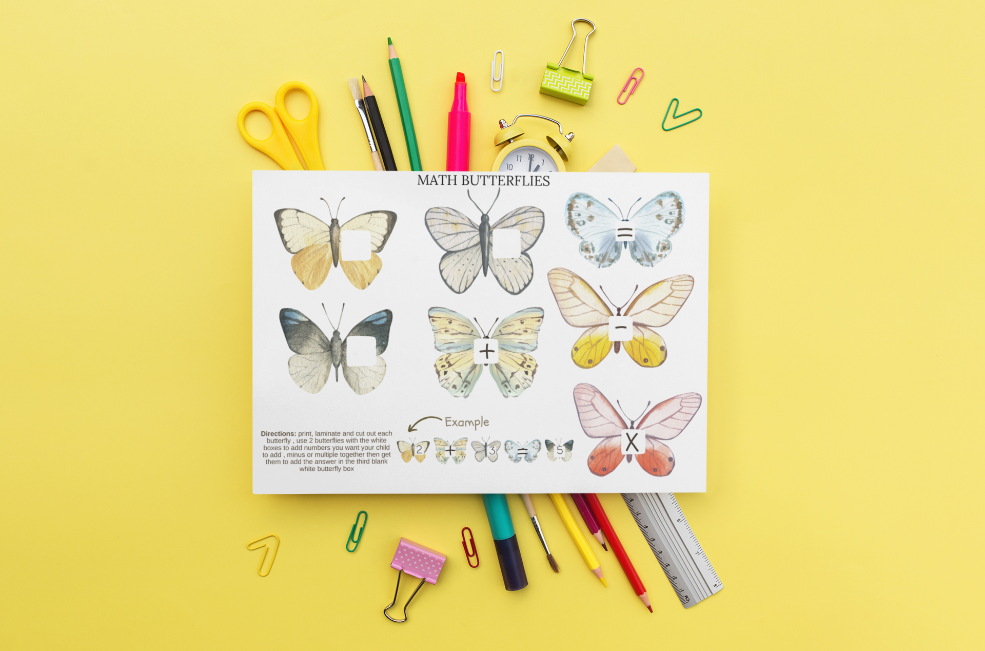 Math Butterfly Activity