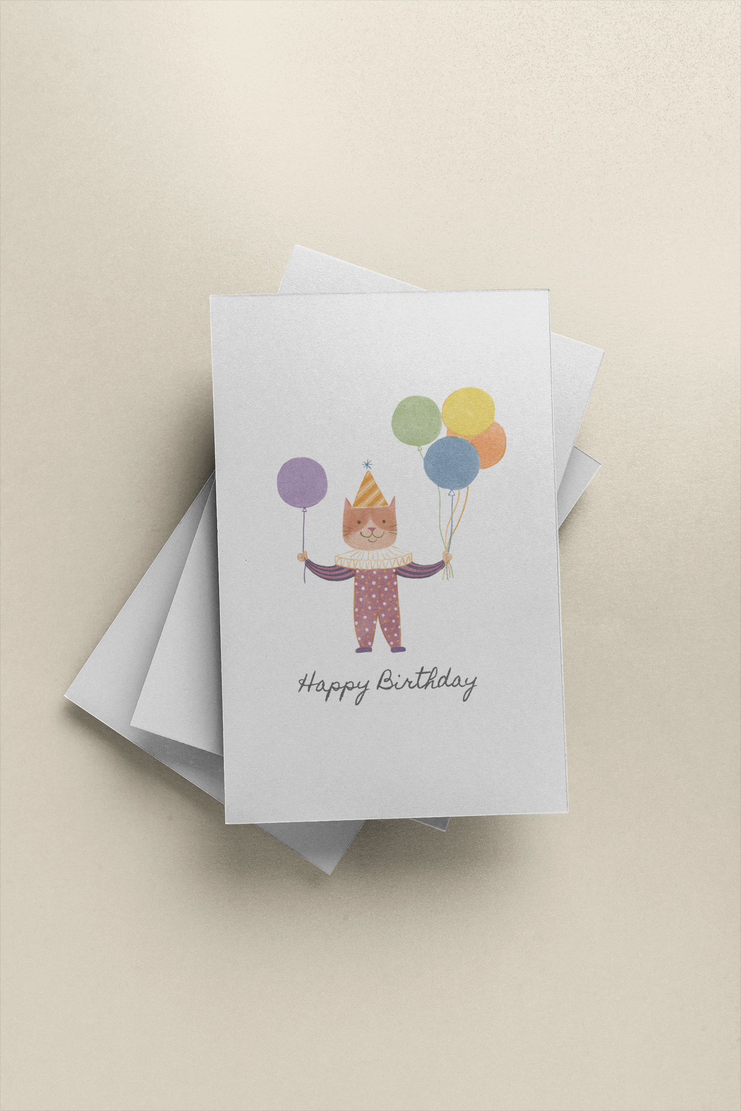 Cat Balloon Birthday Card
