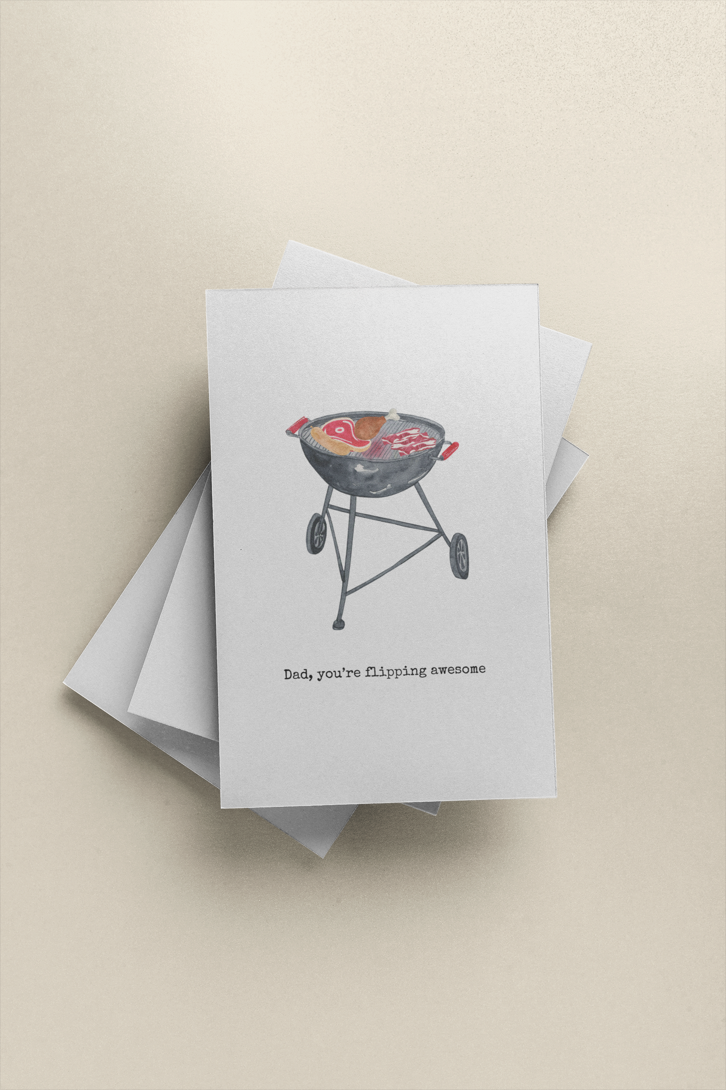 You're Flipping Awesome BBQ Father's Dad Card