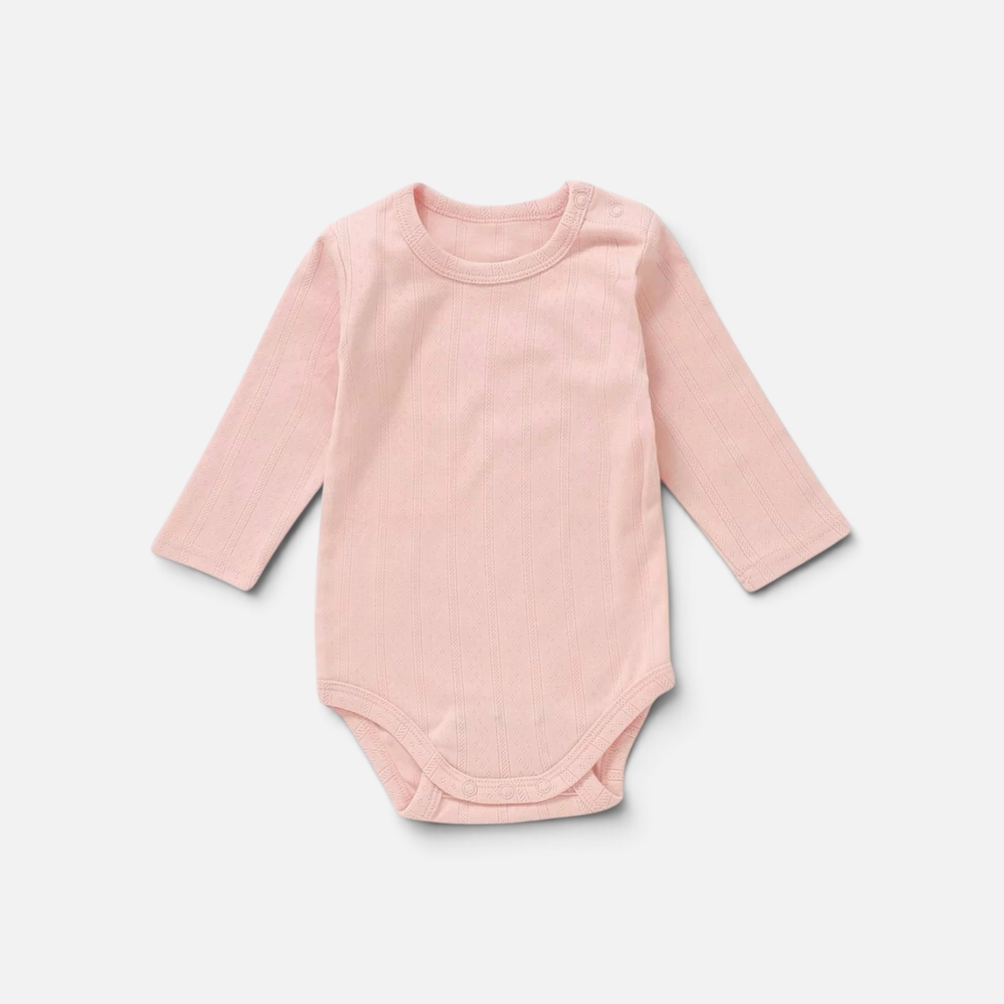Organic Cotton Pointelle Long Sleeve Romper