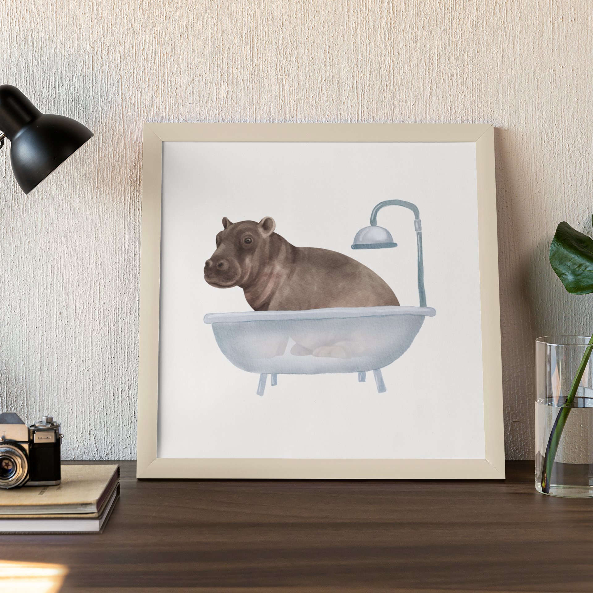 Hippo in Bath Tub