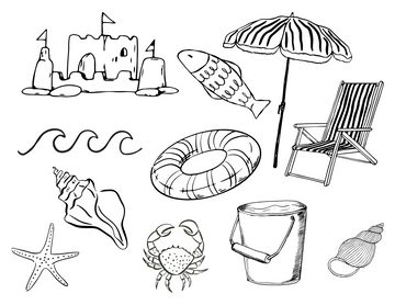 Beach Themed Colouring Sheet
