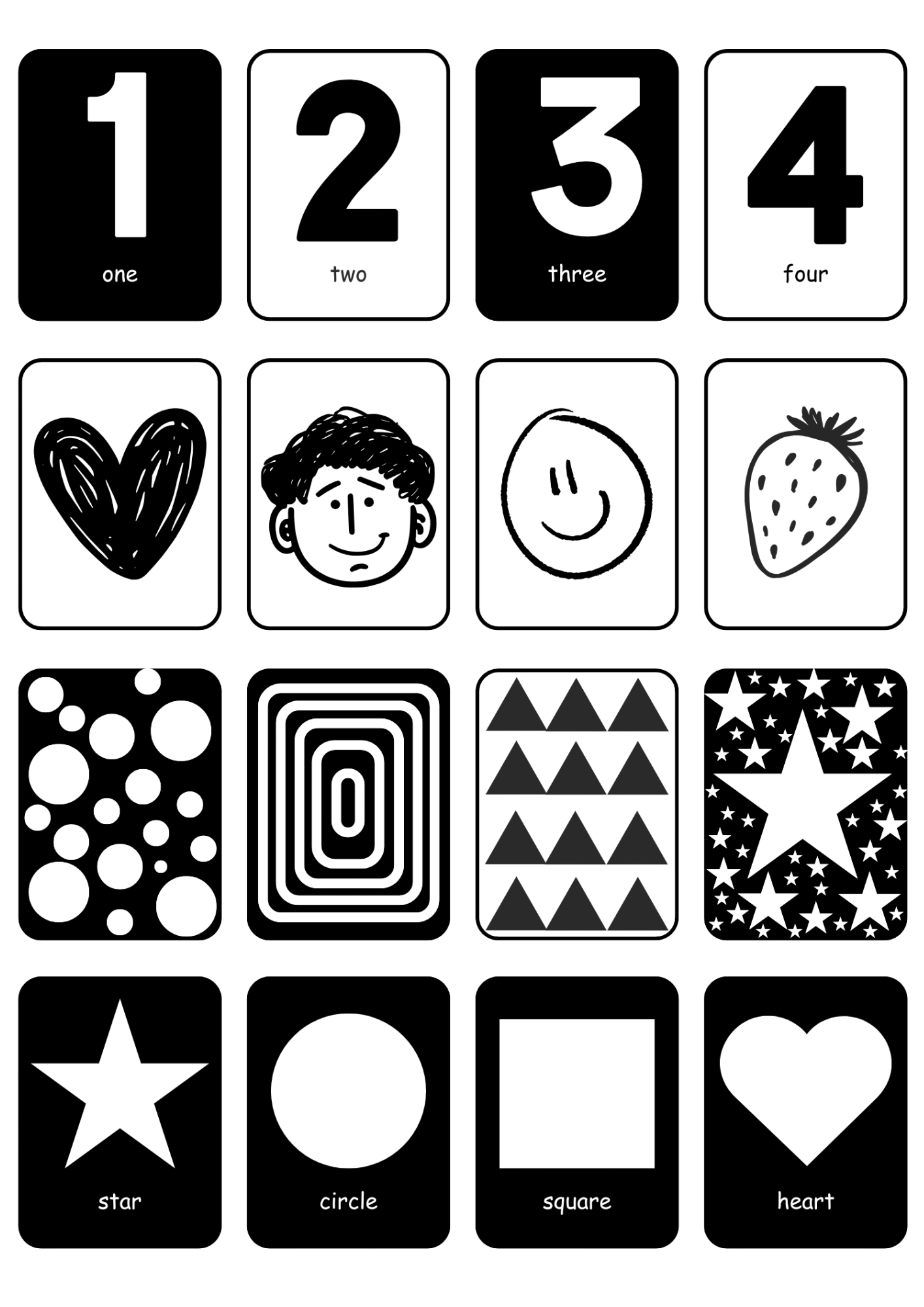 High Contrast Flash Cards