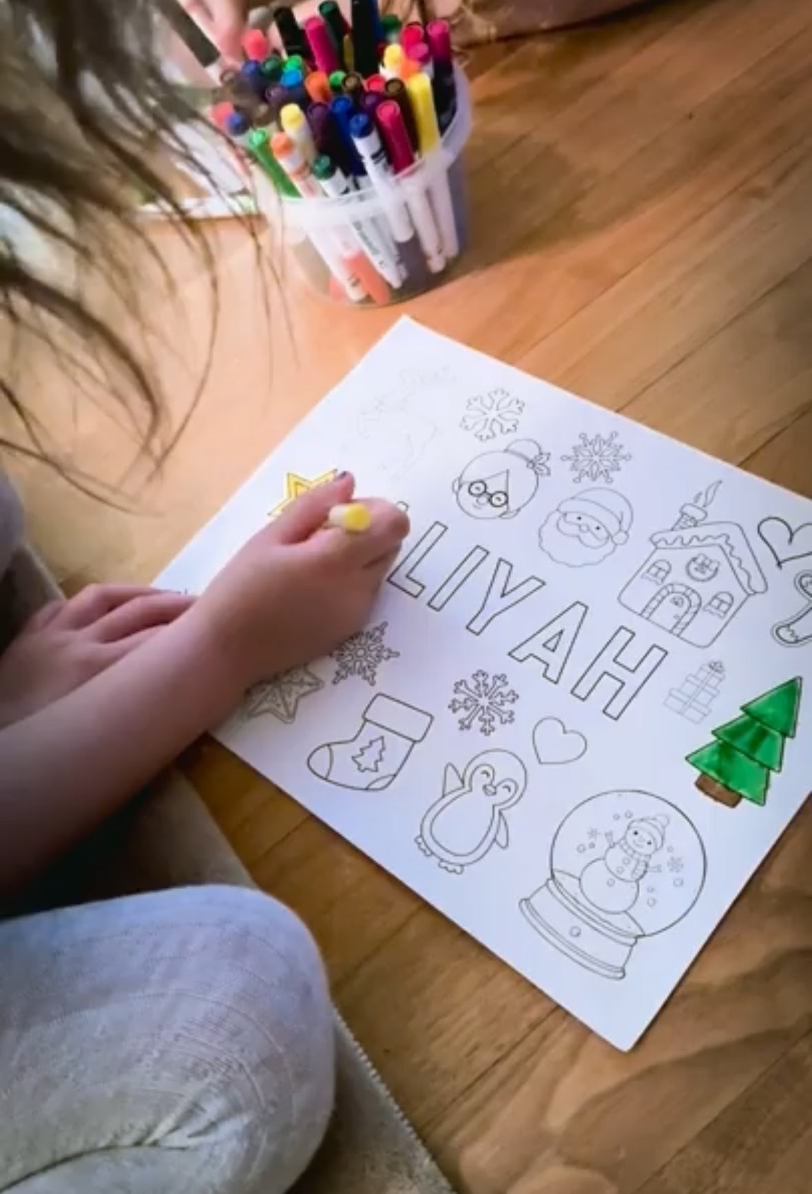 Personalized Christmas Coloring Sheet