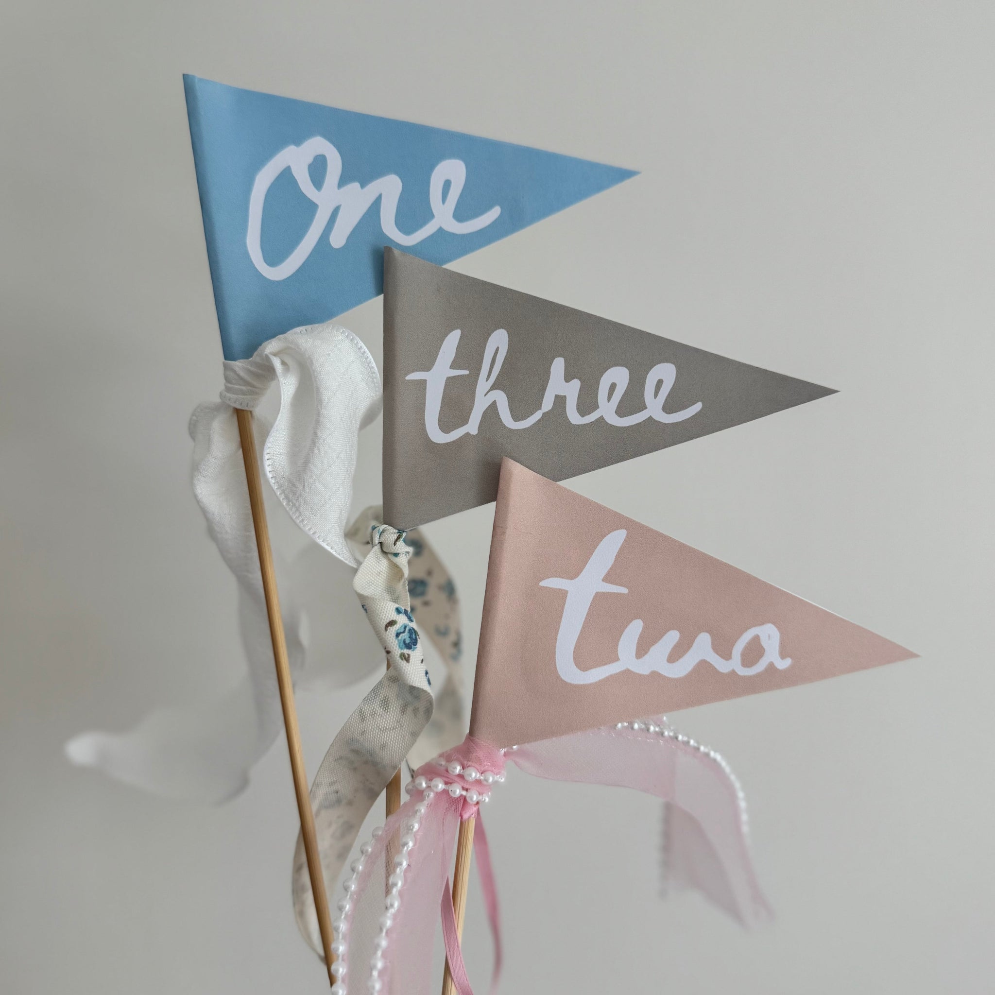 One, Two, Three Birthday Flags (any colour!)