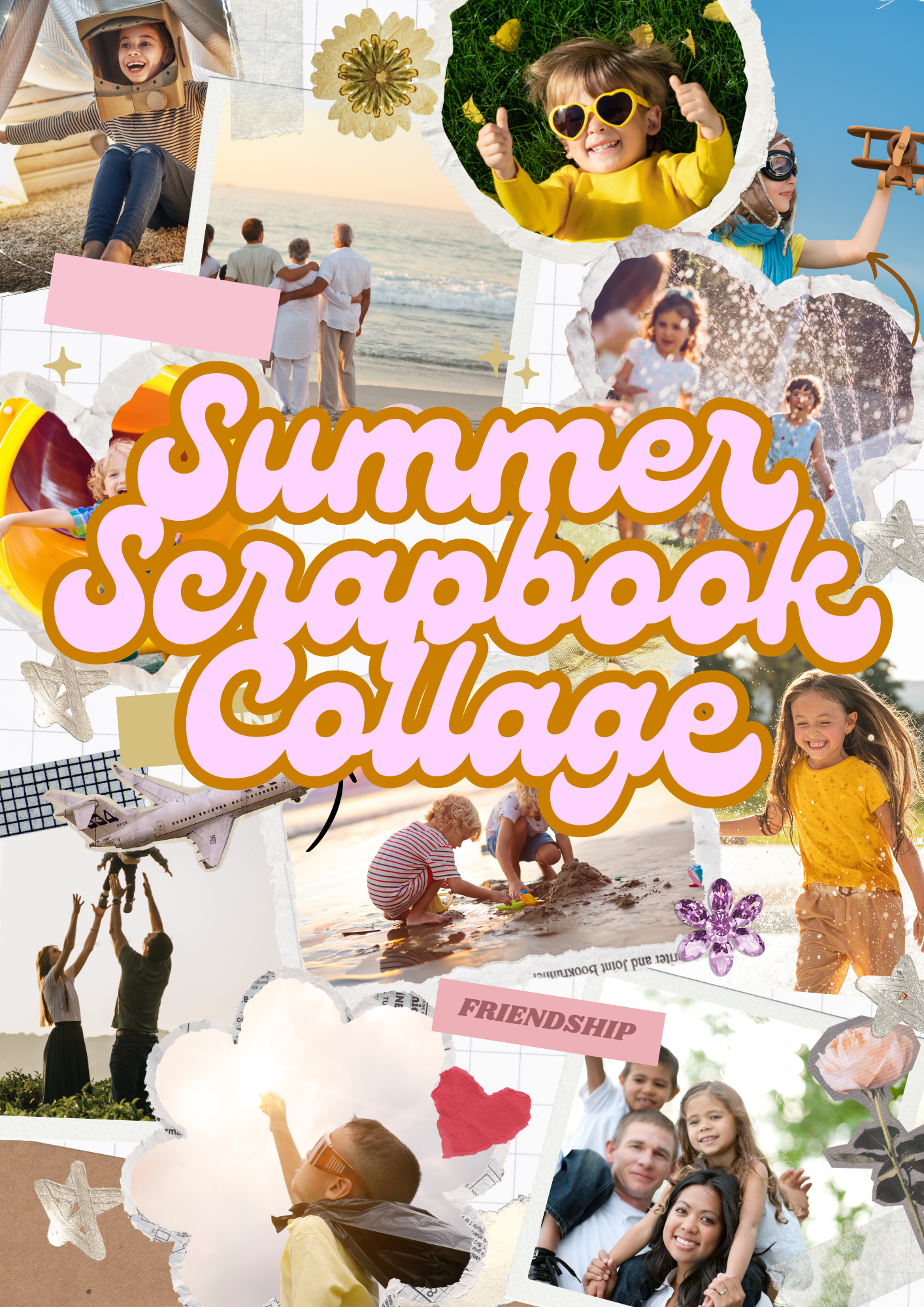 Cuddle Book Summer Photo Collage Template