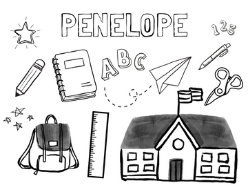Personalized Back to School Colouring Sheet