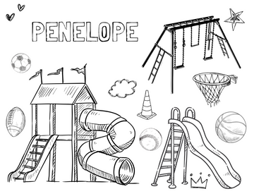 Personalized Playground Colouring Sheet