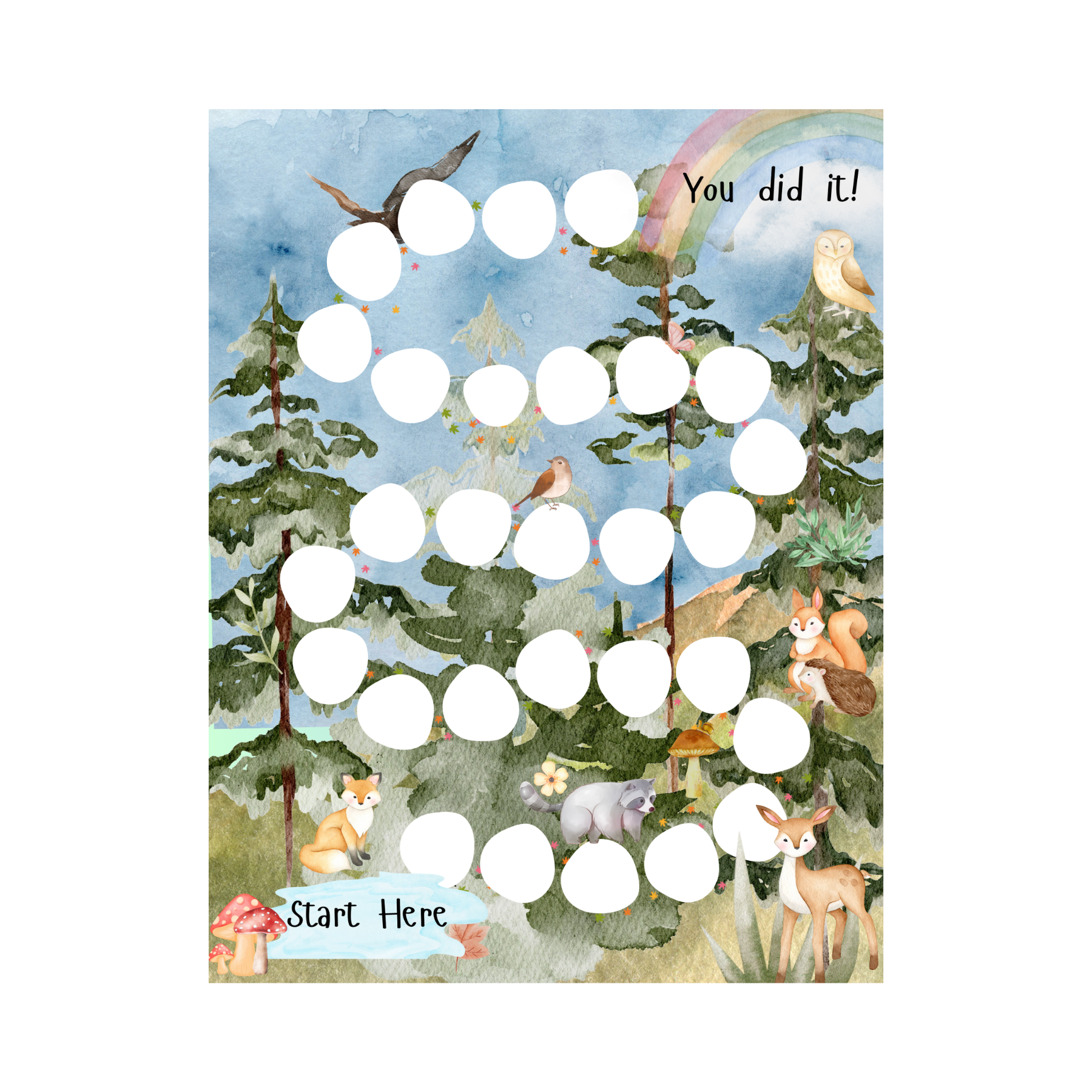Woodland Sticker Reward Chart