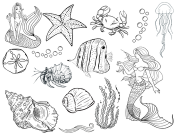 Mermaid Colouring Sheet