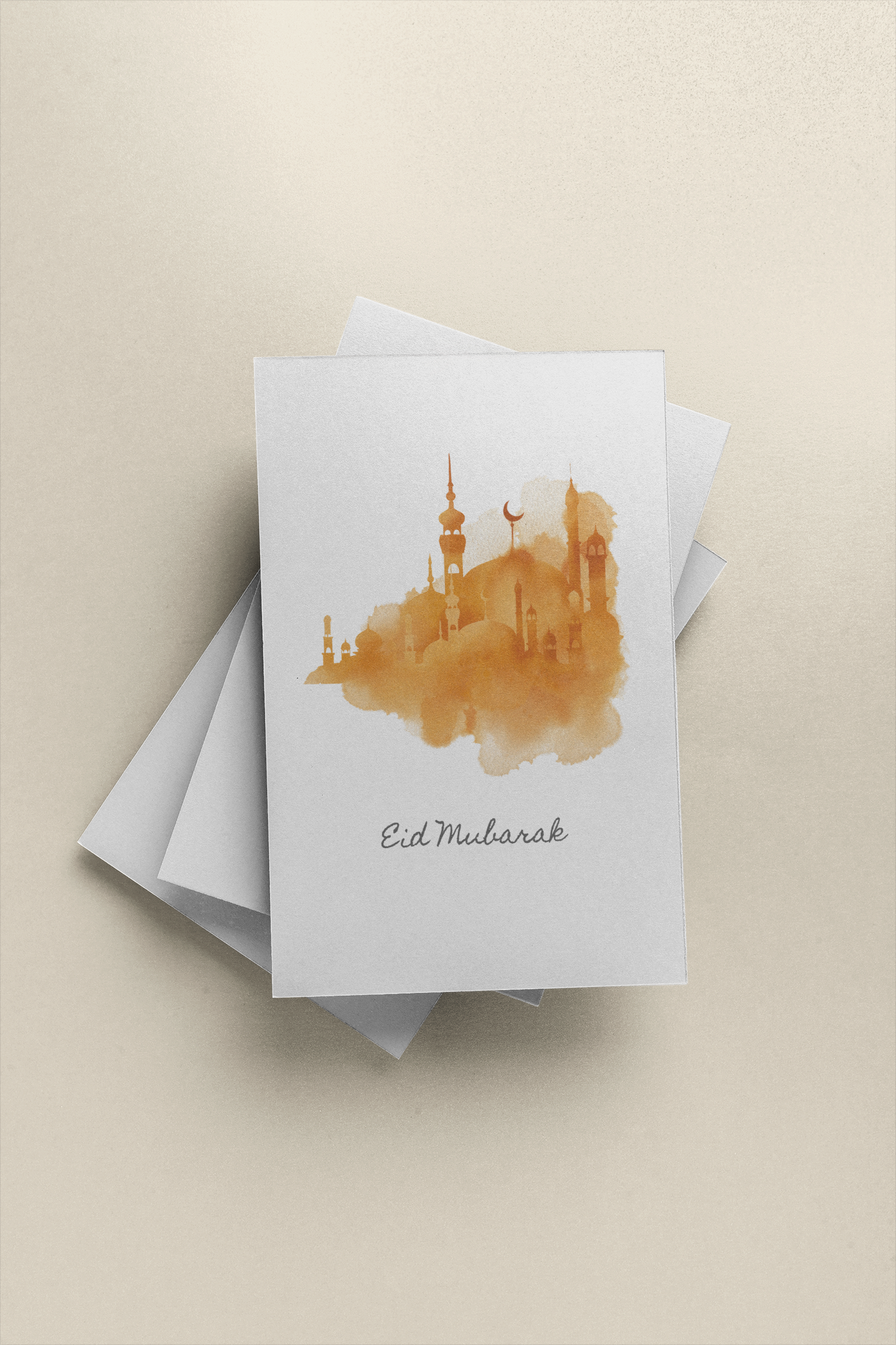 Eid Mubarak Watercolour Card