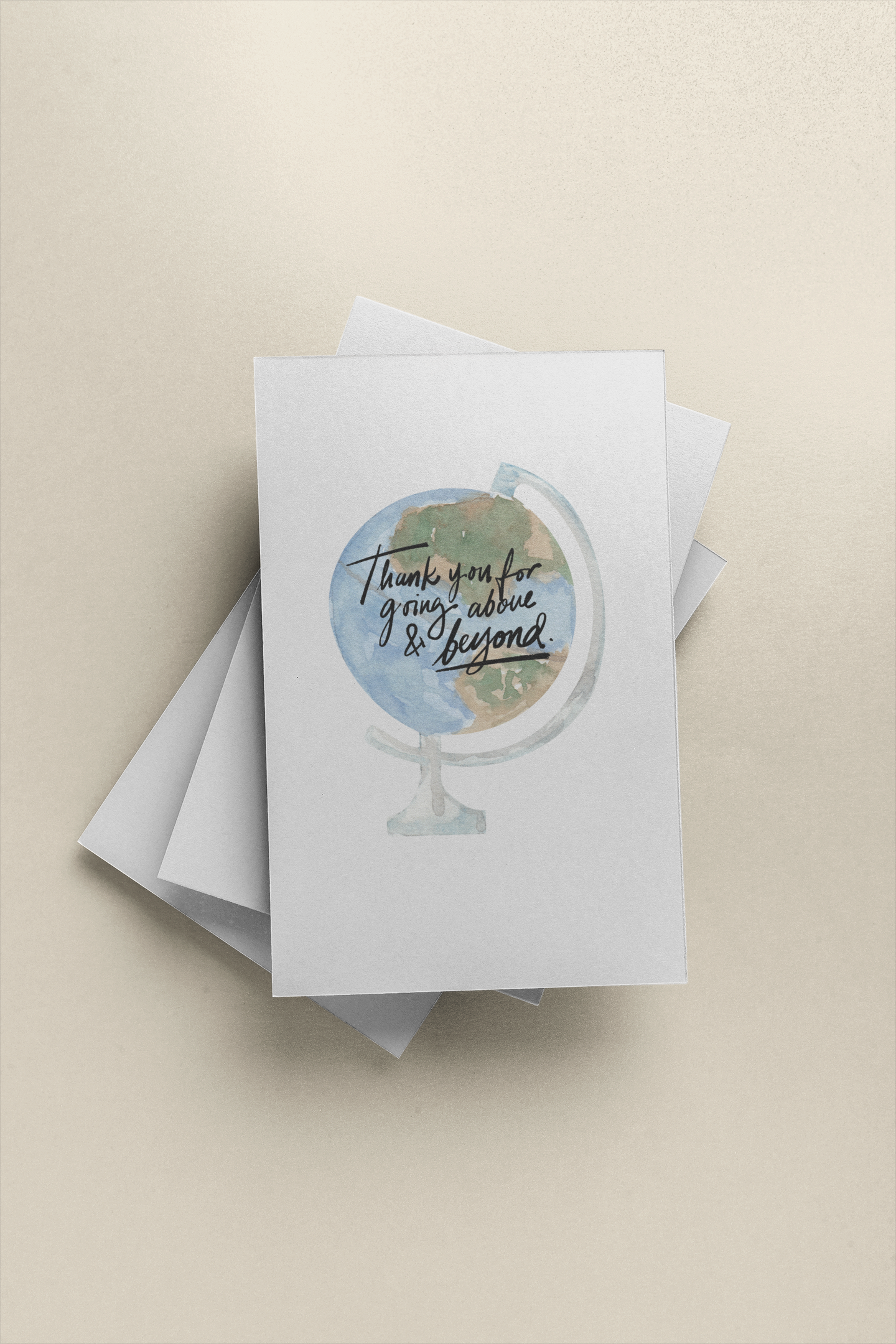 Teacher Thank You Globe Card