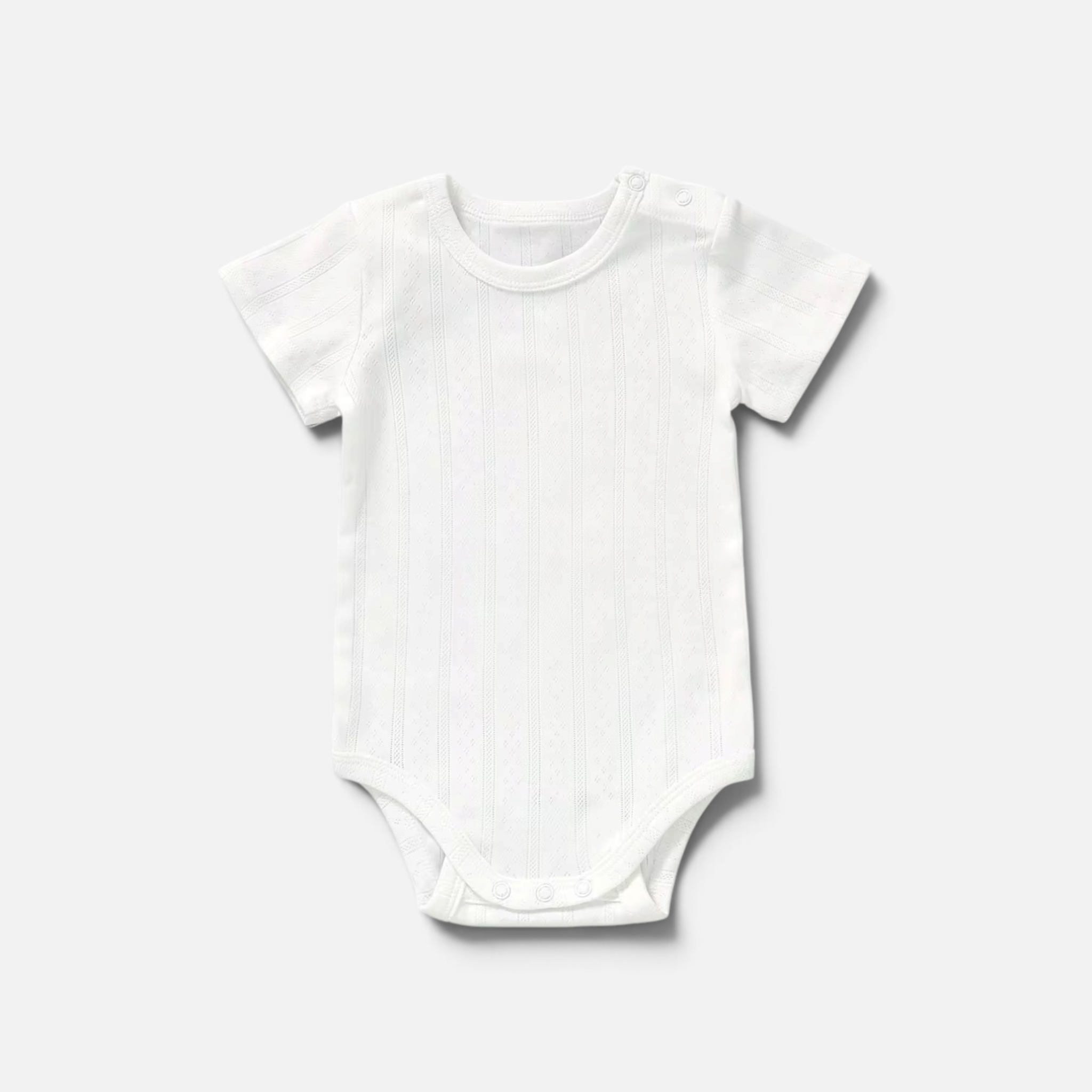 Organic Cotton Pointelle Short Sleeve Romper