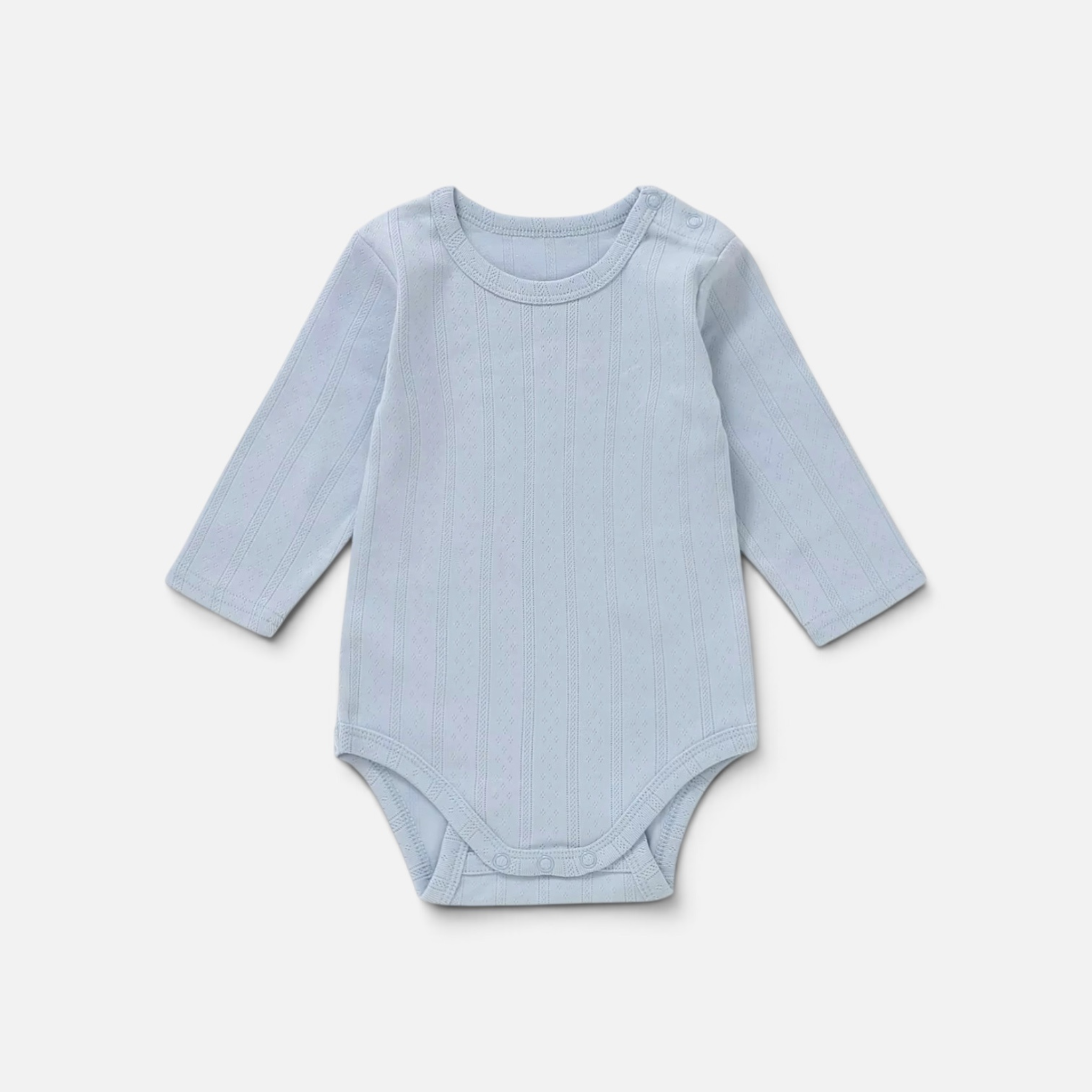 Organic Cotton Pointelle Long Sleeve Romper