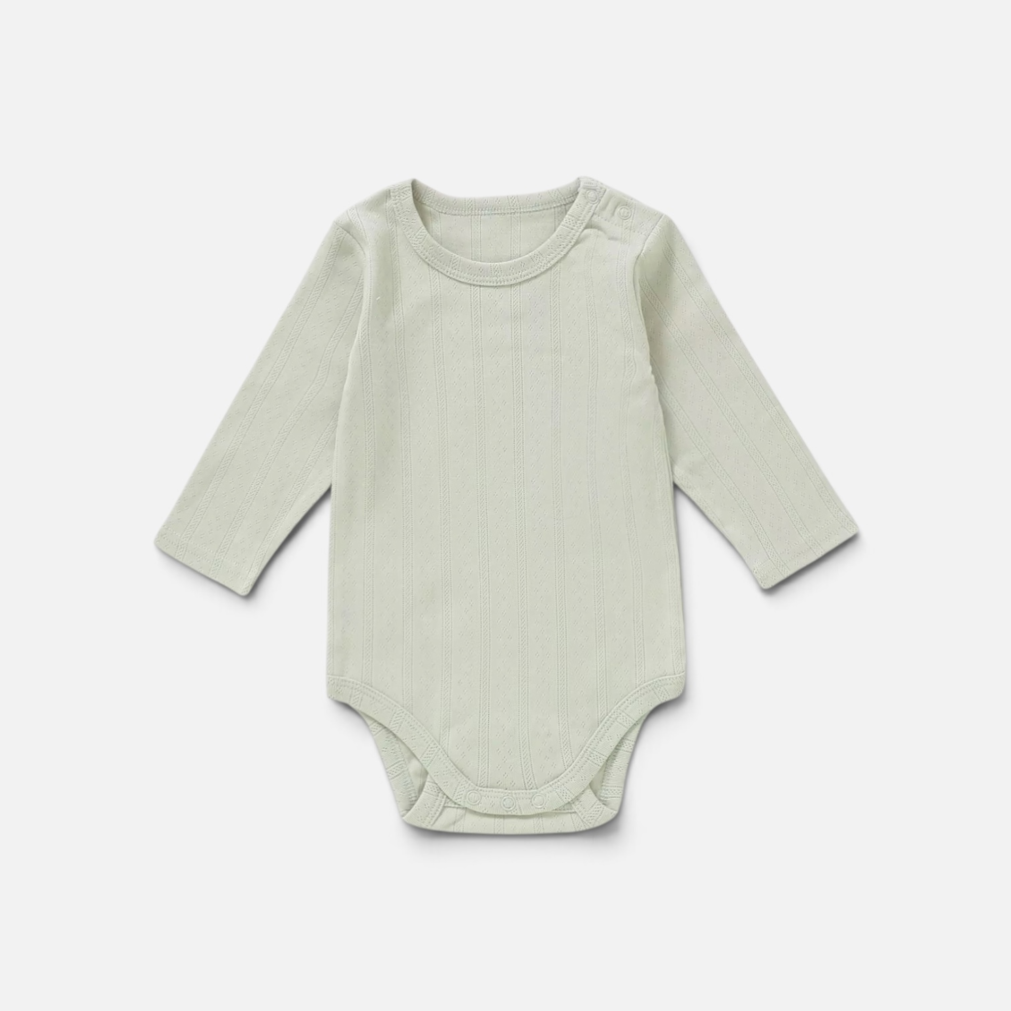 Organic Cotton Pointelle Long Sleeve Romper