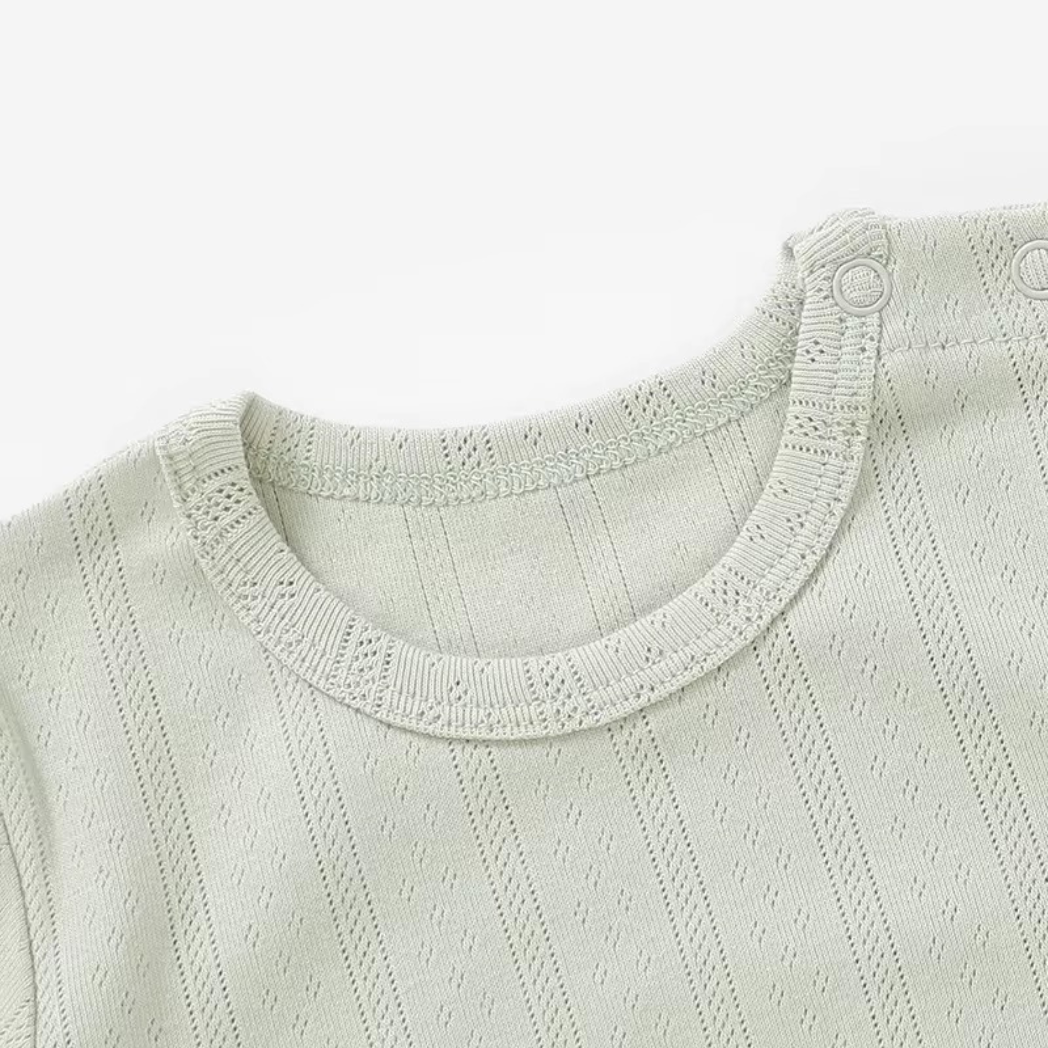 Organic Cotton Pointelle Long Sleeve Romper
