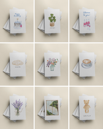 Mixed Greeting Card Set – Pack of 9